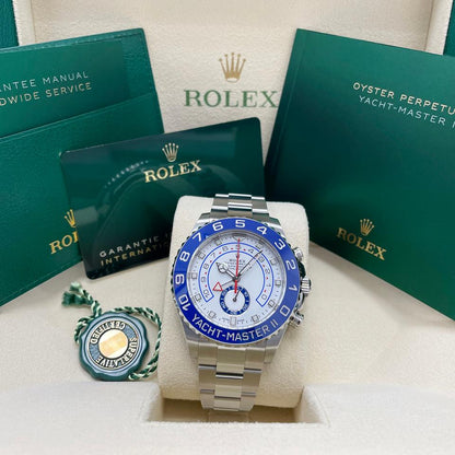 Rolex Yacht-Master II 116680 – White Dial Blue Bezel
