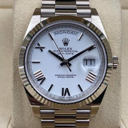 Rolex Day-Date 40 228239 white Roman dial white gold