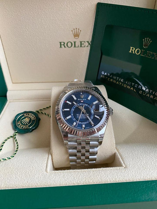Rolex Sky-Dweller 326934 blue dial Jubilee bracelet