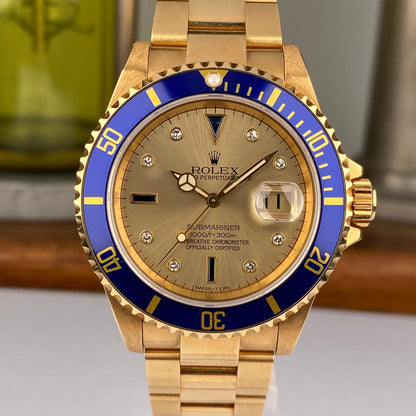 Rolex Submariner Date 16618 factory diamond Serti dial