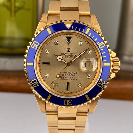 Rolex Submariner Date 16618 factory diamond Serti dial