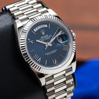 Rolex Day-Date 40 228239 blue dial white gold