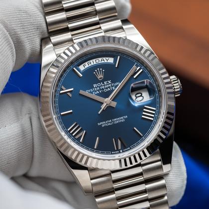 Rolex Day-Date 40 228239 blue dial white gold
