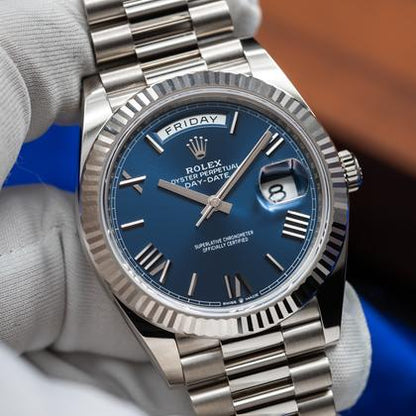Rolex Day-Date 40 228239 blue dial white gold