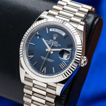 Rolex Day-Date 40 228239 blue dial white gold