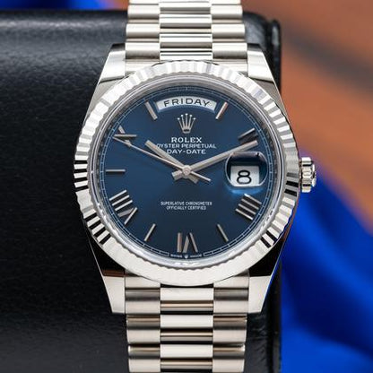 Rolex Day-Date 40 228239 blue dial white gold