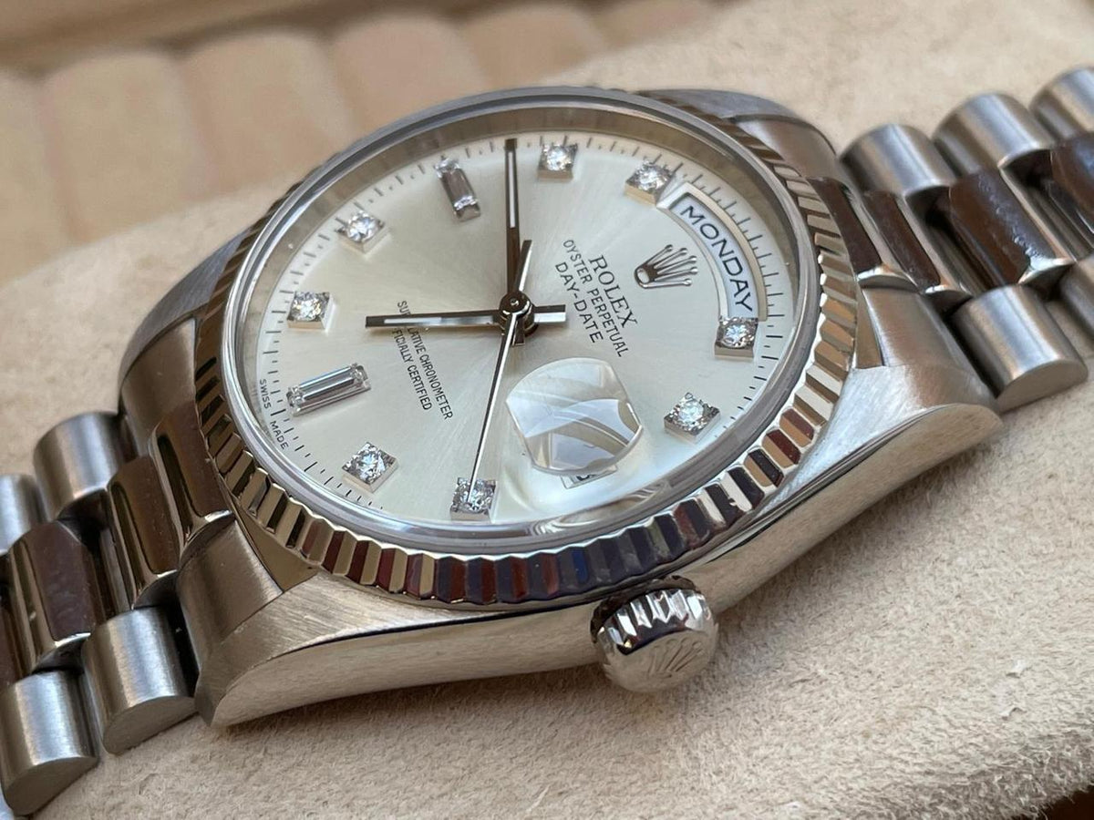 Rolex Day-Date 36 18239 – Silver Diamond Dial