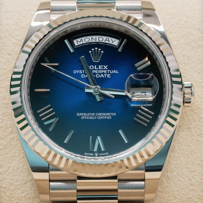 Rolex Day-Date 40 228239 blue ombre dial white gold