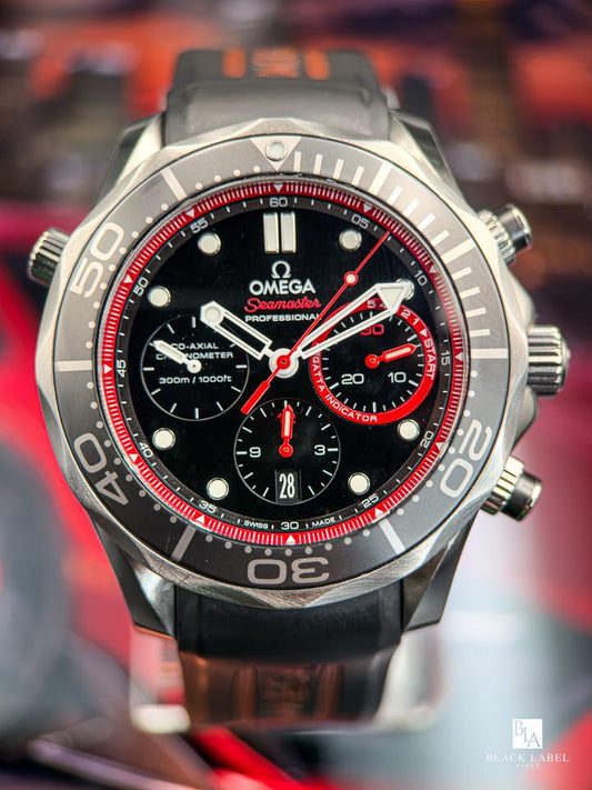 Seamaster Diver 300M Chronograph 212.32.44.50.01.001 black dial red accents