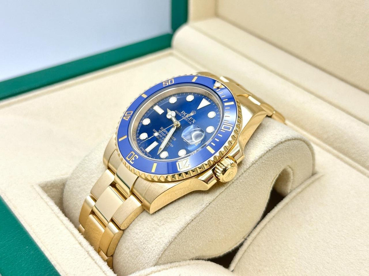 Rolex Submariner Date 116618LB blue dial yellow gold