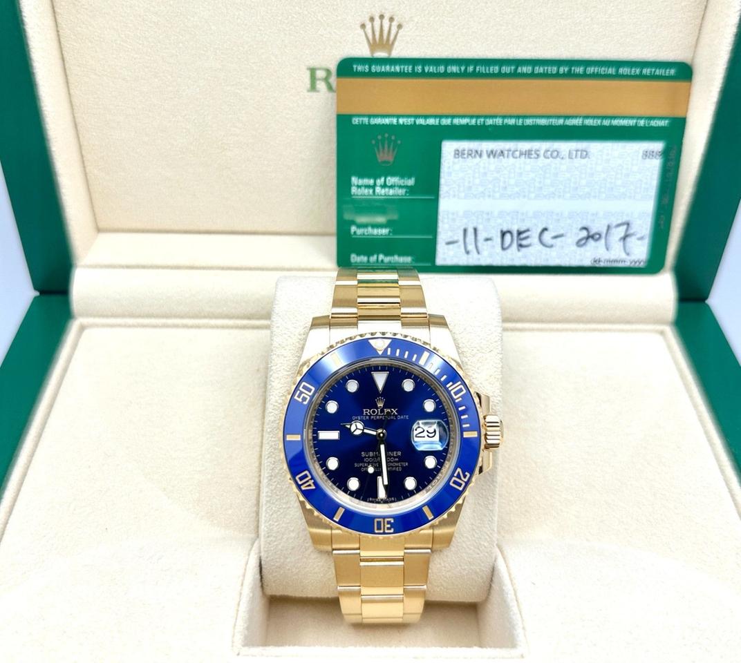Rolex Submariner Date 116618LB blue dial yellow gold