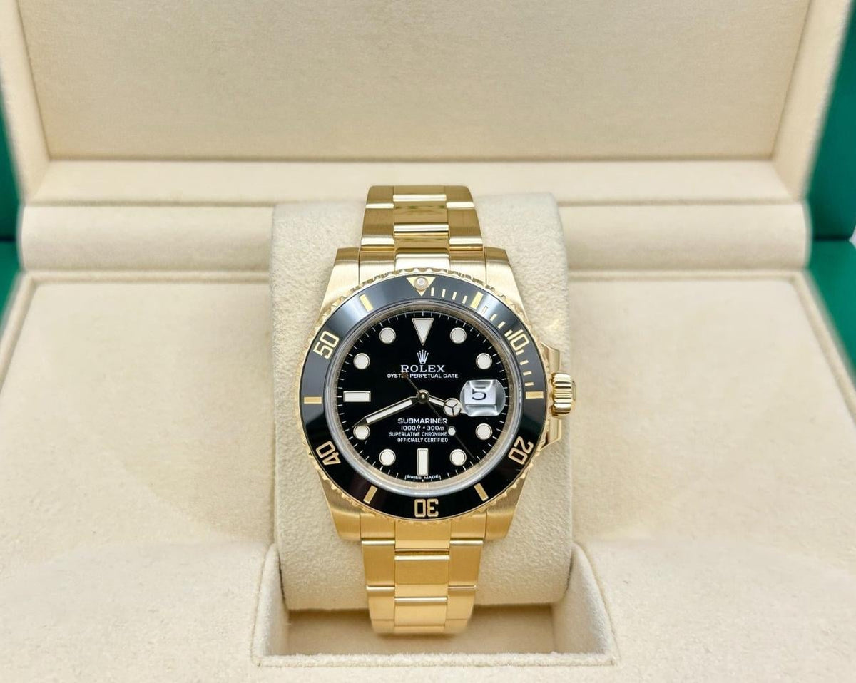 Rolex Submariner Date 116618LN black dial yellow gold