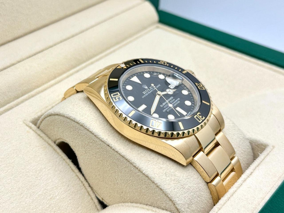 Rolex Submariner Date 116618LN black dial yellow gold