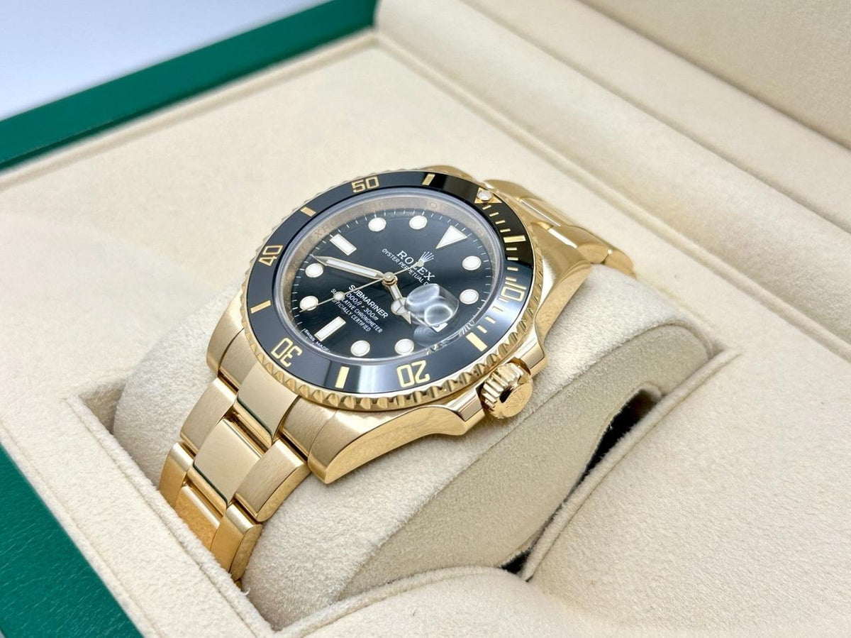 Rolex Submariner Date 116618LN black dial yellow gold