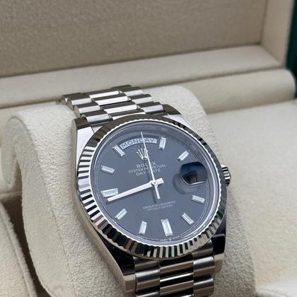 Rolex Day-Date 40 228239 black diamond-set dial white gold