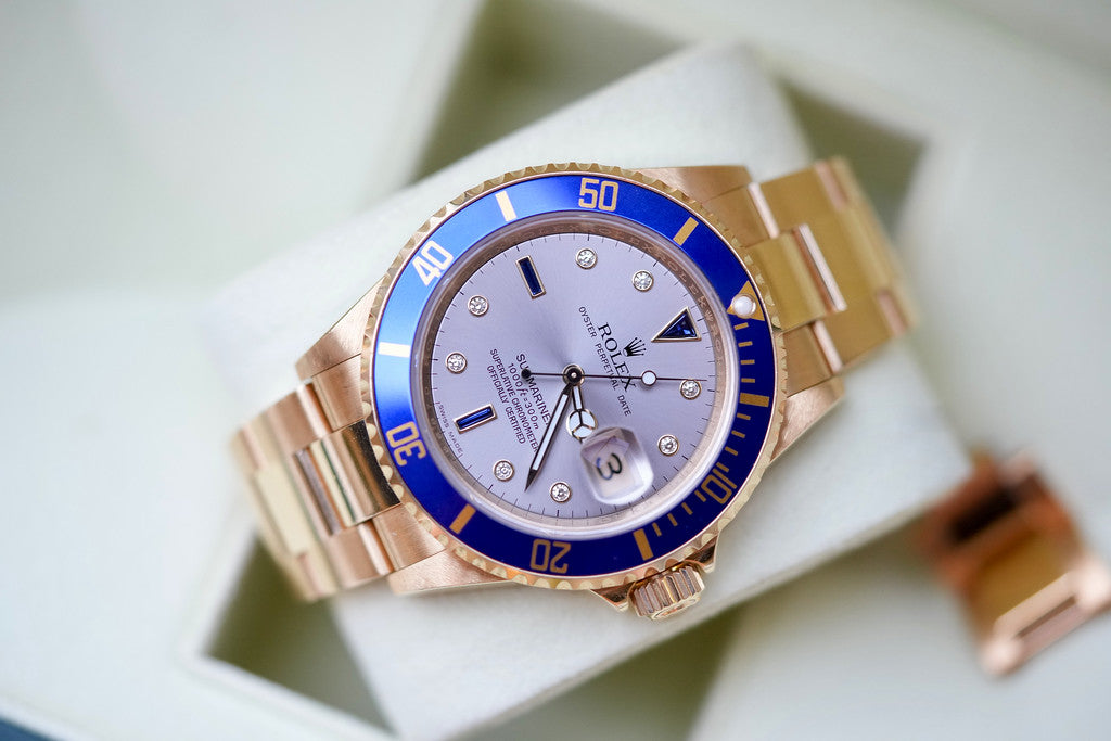 Rolex Submariner Date 16618 Slate Serti diamond dial