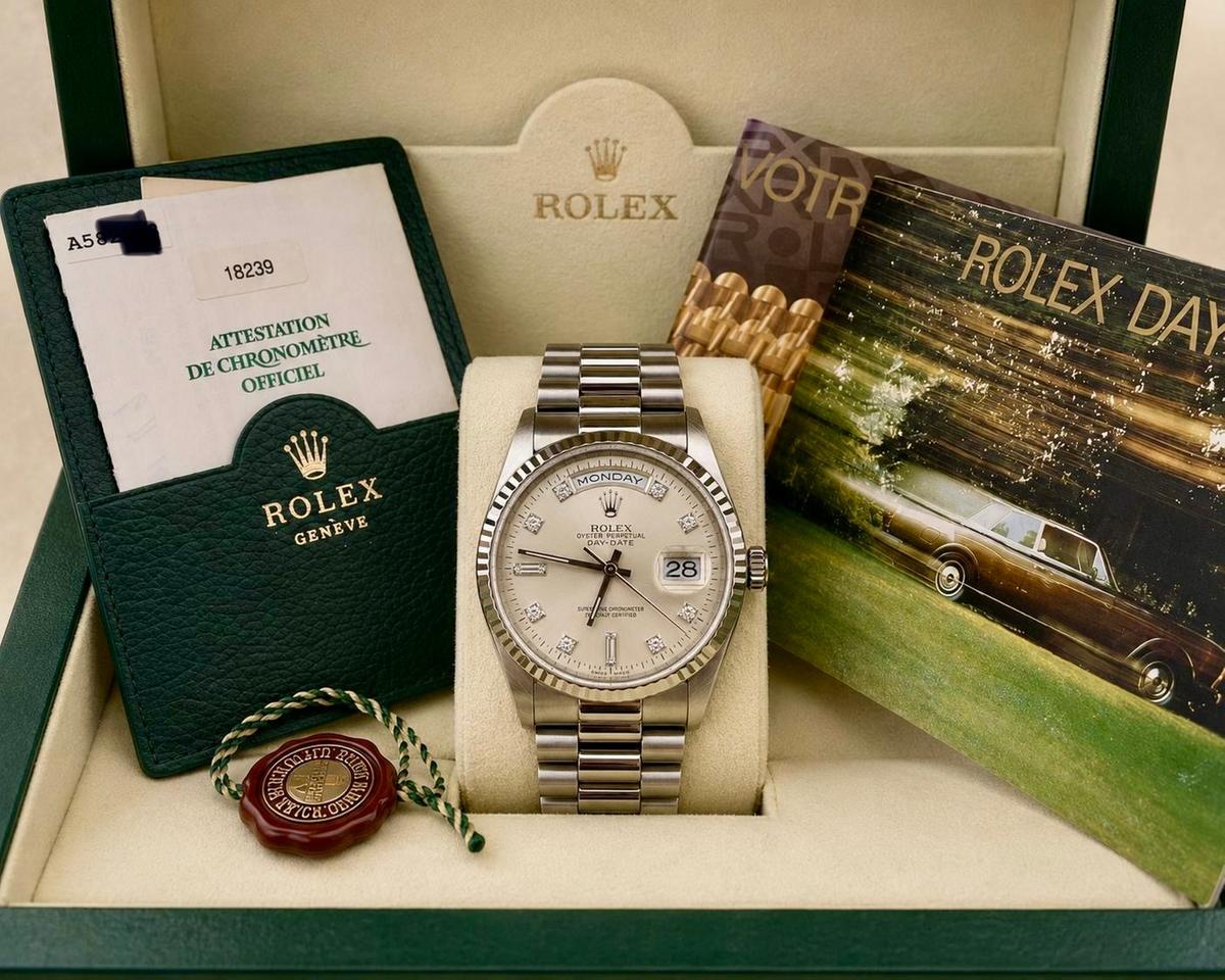 Rolex Day-Date 36 18239 – Silver Diamond Dial