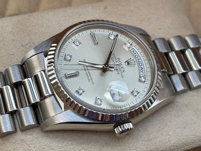 Rolex Day-Date 36 18239 – Silver Diamond Dial