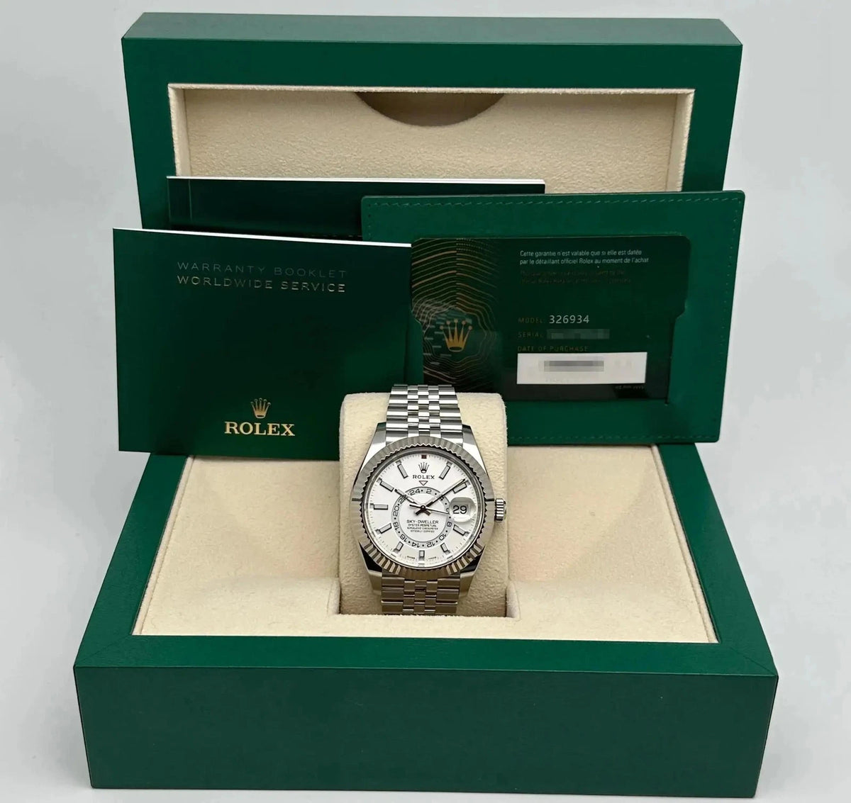 Rolex Sky-Dweller 326934 white dial Jubilee bracelet
