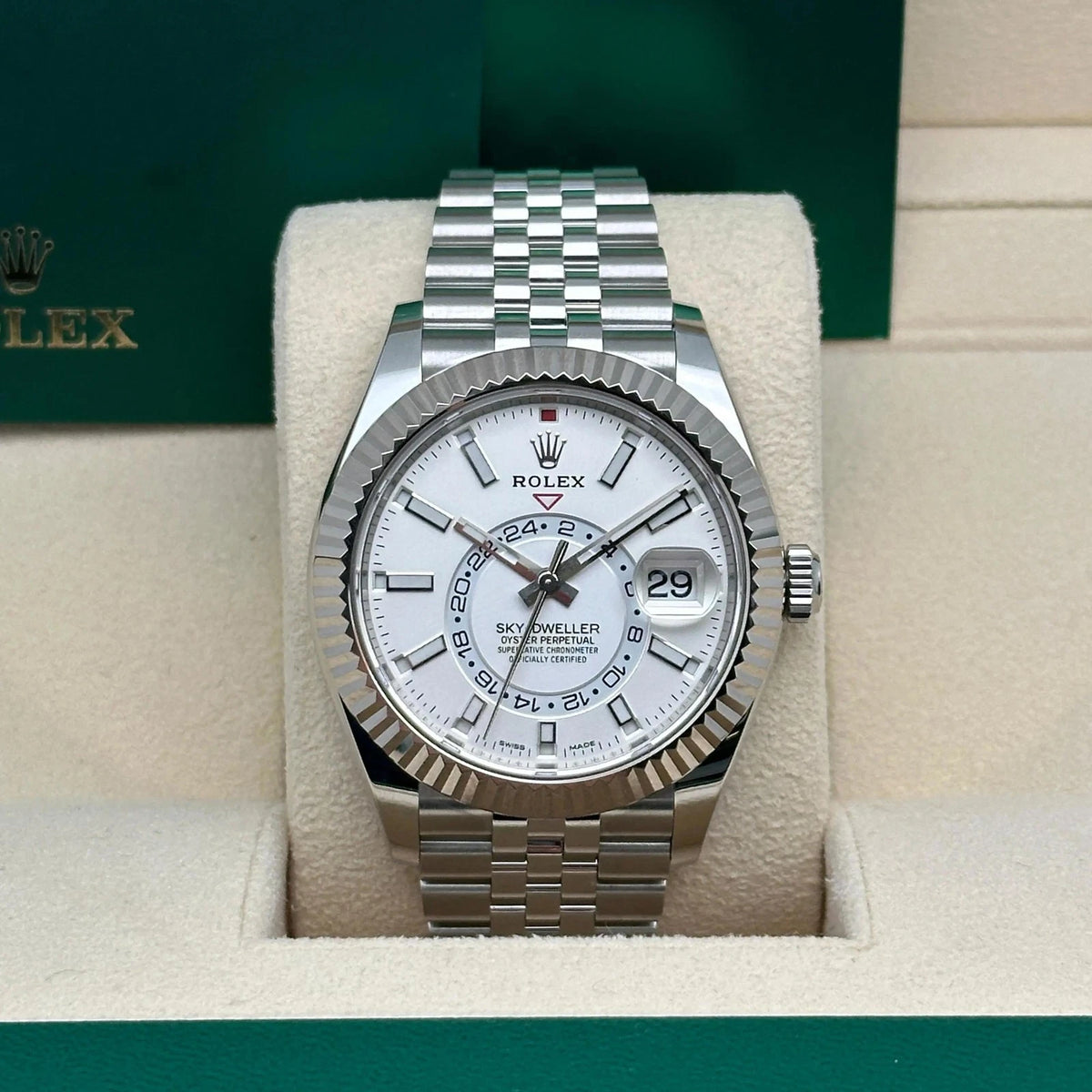 Rolex Sky-Dweller 326934 white dial Jubilee bracelet