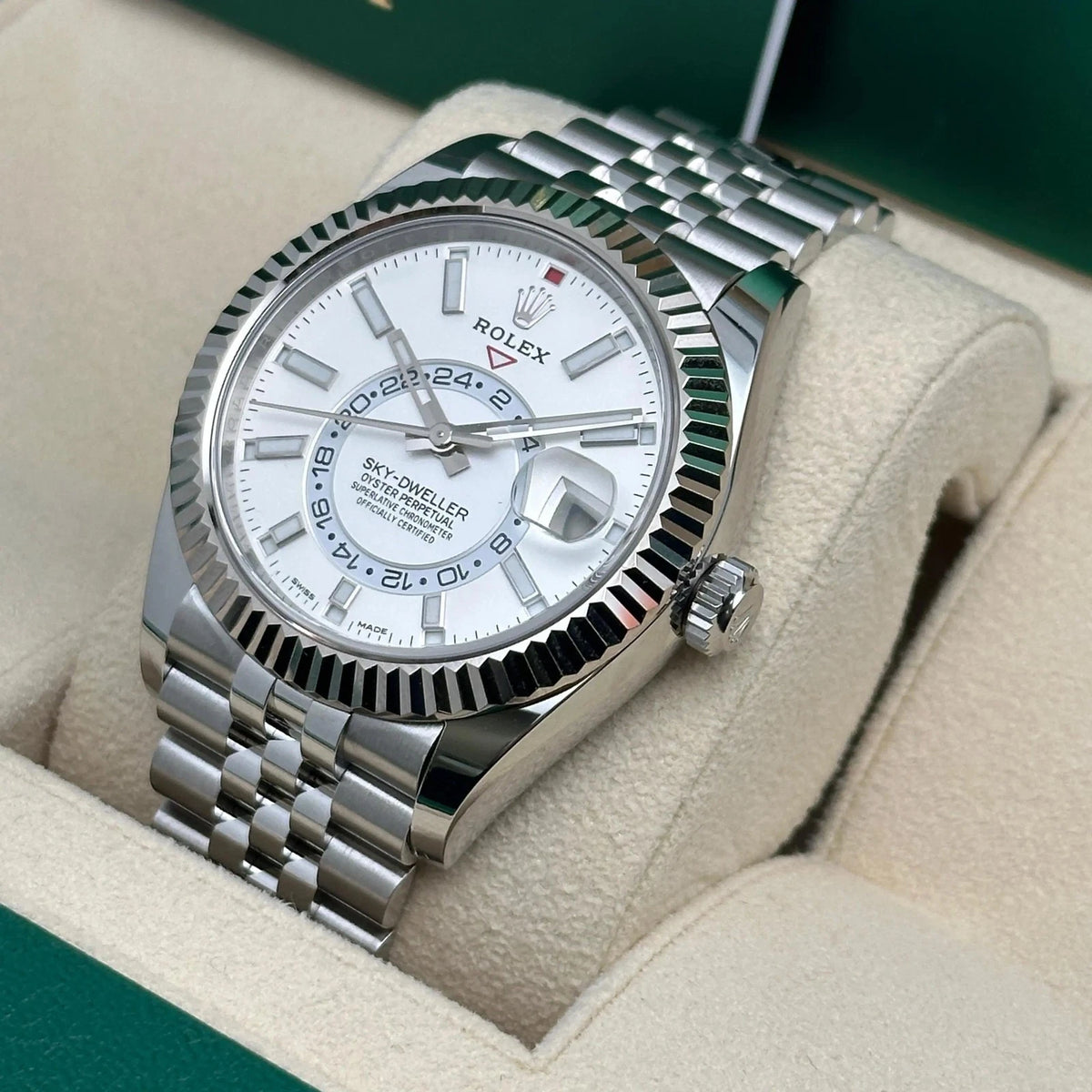 Rolex Sky-Dweller 326934 white dial Jubilee bracelet