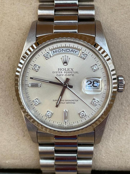 Rolex Day-Date 36 18239 – Silver Diamond Dial